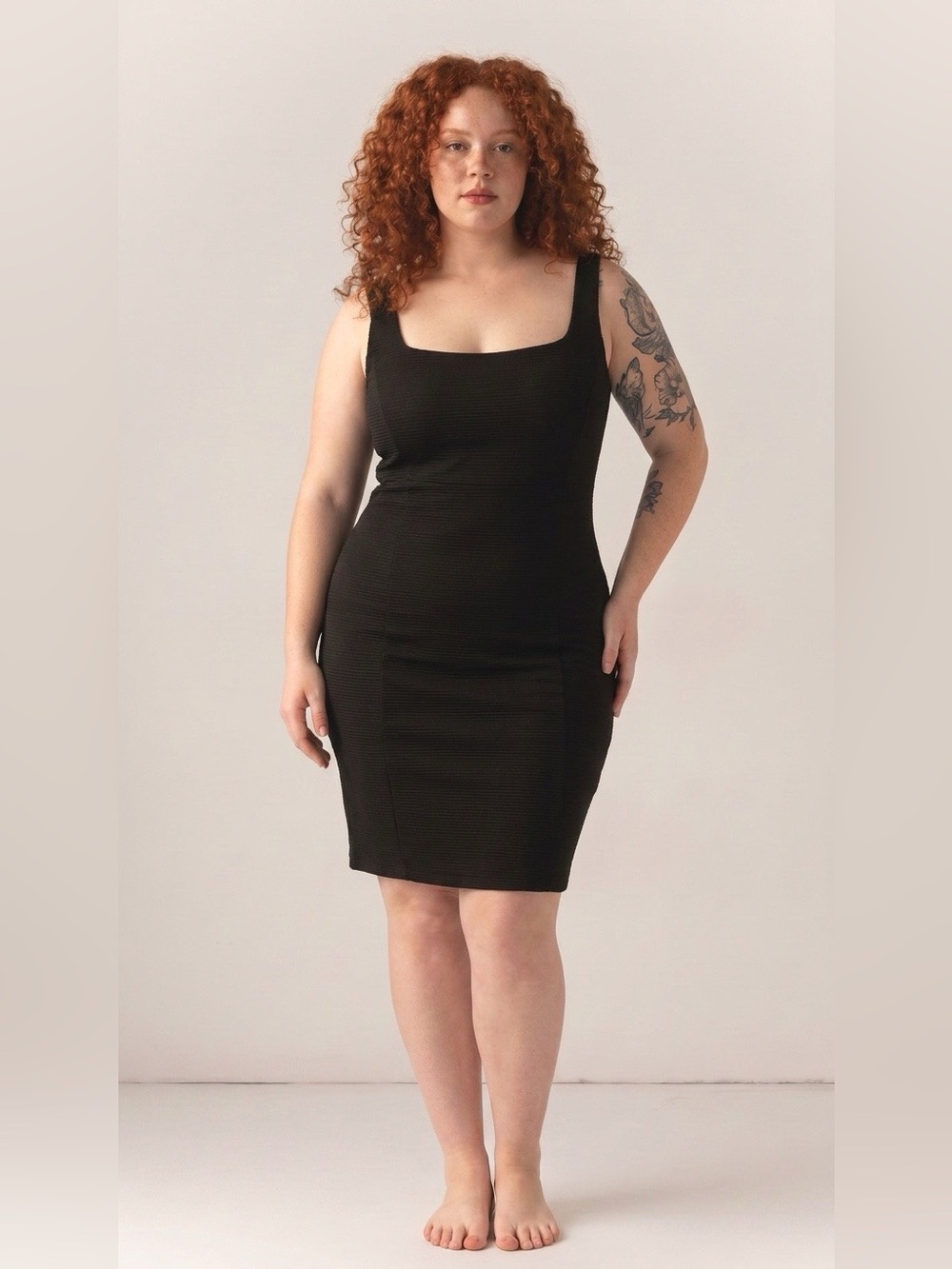 Tahari Black Square-Neck Sheath Dress